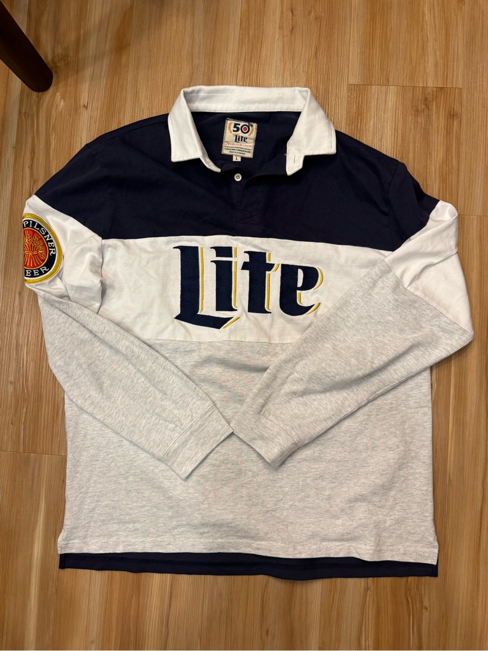 Miller Lite Embroidered Rugby Shirt